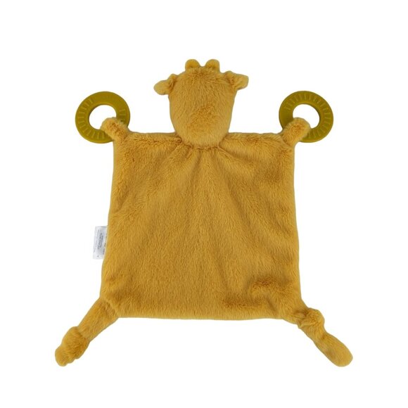 Bella Tunno Orange Giraffe Lovey Baby Security Blanket Teething Rings Rattle - Picture 2 of 5